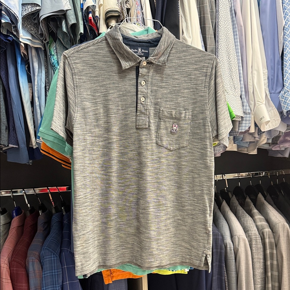 Psycho Bunny Polo gray size 5